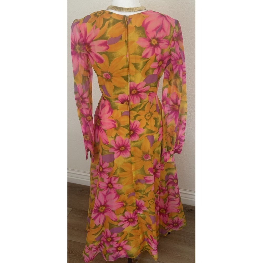 womens 1970s vintage floral maxi dress - Picture 5 of 8